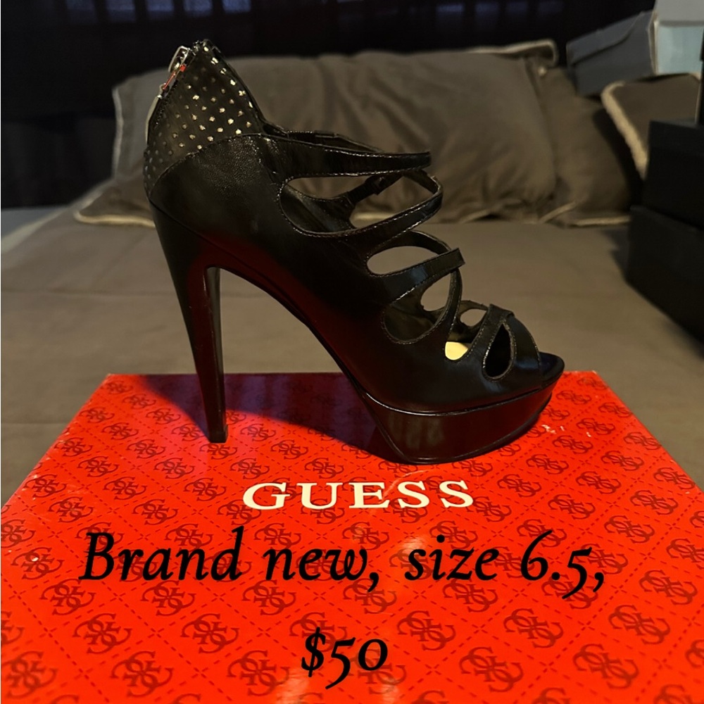 Guess Black Strappy Women's Heels